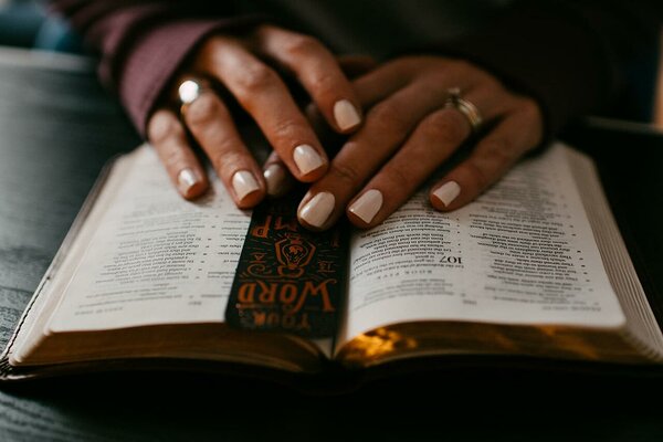 Person reading a bible