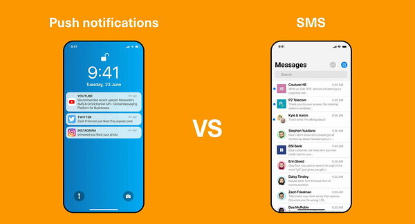 Push notifications vs SMS