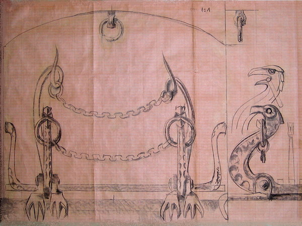 A design for Eagle&#x27;s fireplace screen, 1999