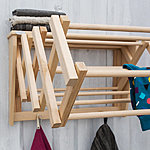 wall mounted rack with shelf and hooks 