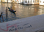 arrogance on Rialto bridge, Venice, Italy