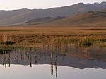 reflections at Son Kul lake, Kyrgyzstan
