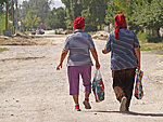 women in Karakol, Kyrgyzstan