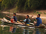 boys on Nam Khan river, Laos