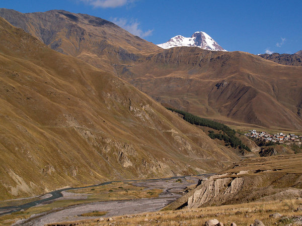 last glimpse of Mt Kazbek