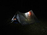 tent in the dark
