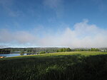 lake steaming in the morning