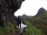 a tourist and lava