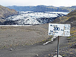 nine years ago the glacier reached up to the sign