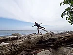 having fun at Överkirke beach