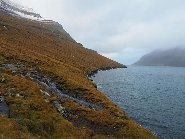 trail lined with waterfalls