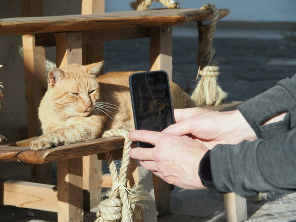 taking pictures of locals