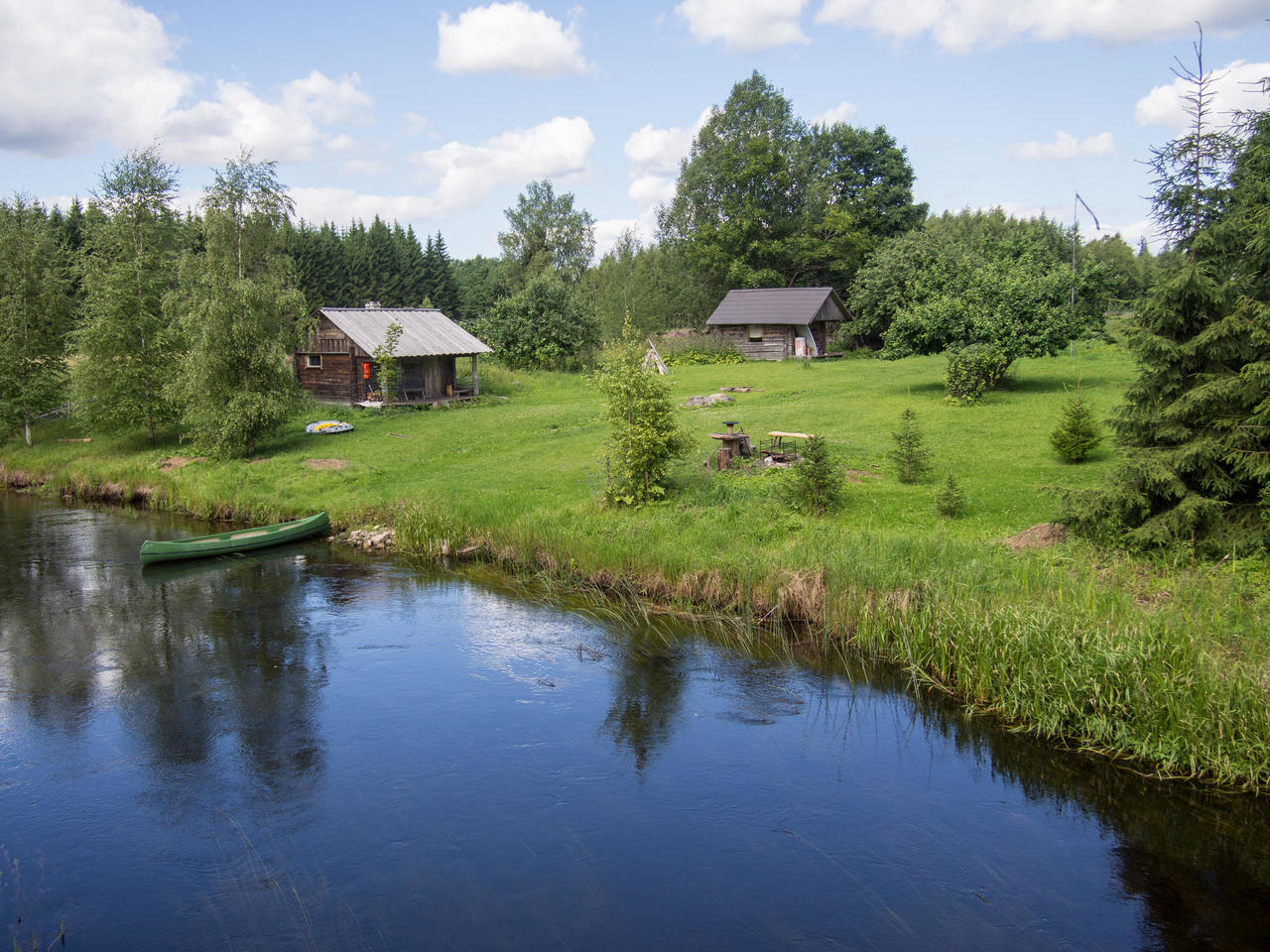 at Põltsamaa river, once I&#x27;ve ended a canoe trip here and had lunch with the family there