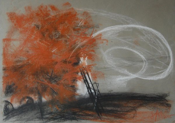 Herbstwind,2005,Sangr.,Kohle&#x27;Papier,50x70