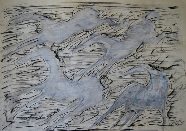 ZeichnungI,2006,Kohle,Kreide&#x27;Papier,55x80