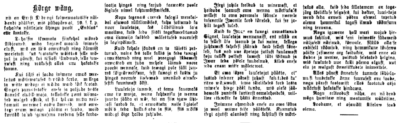 Postimehe Pärnu väljaanne 19. nov. 1921
