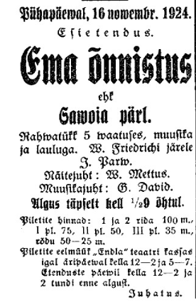 Postimehe Pärnu väljaanne 12. nov. 1924