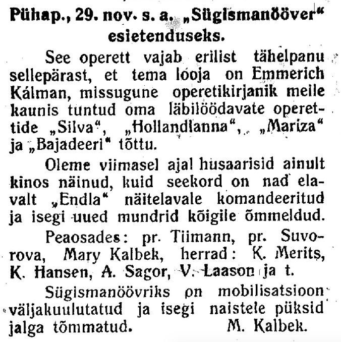 Postimehe Pärnu väljaanne 26. nov. 1925