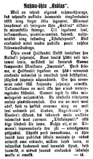 Artikkel Vaba Maa Pärnu väljaandes 2. nov. 1925