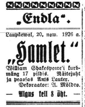 Vaba Maa Pärnu väljaanne 20. nov. 1926