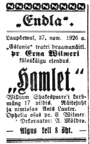 Vaba Maa Pärnu väljaanne 25. nov. 1926
