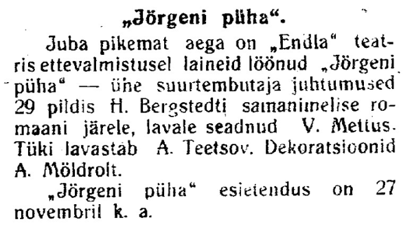 Postimehe Pärnu väljaanne 23. nov. 1927