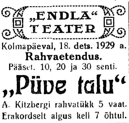Pärnu Postimees 18. dets. 1929