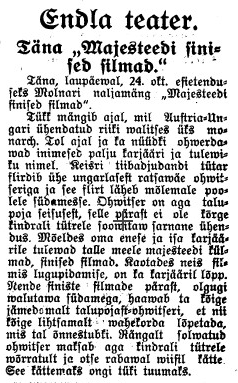 Eeltutvustus Pärnu Päevalehes 24. okt. 1931