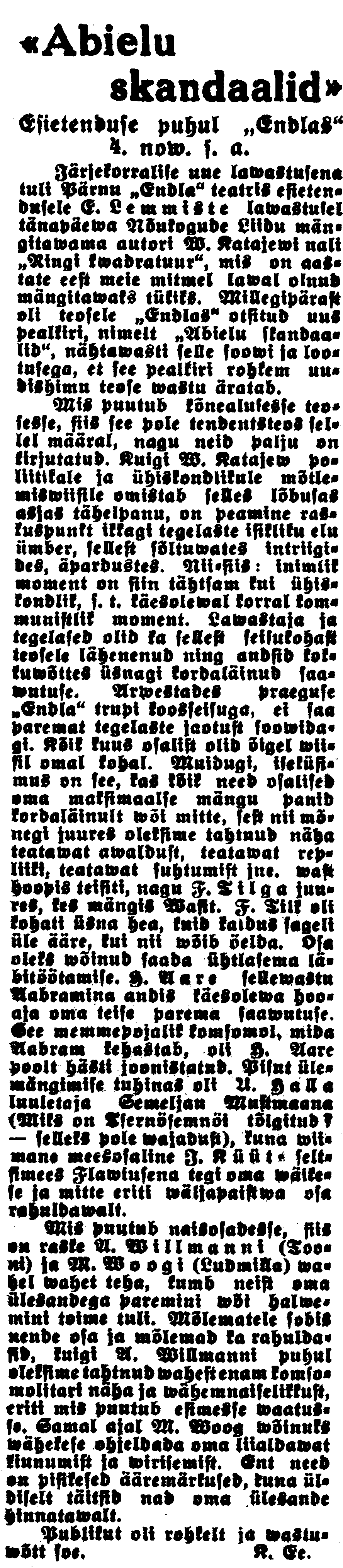 Uus Eesti Pärnu Uudised 7. nov. 1931