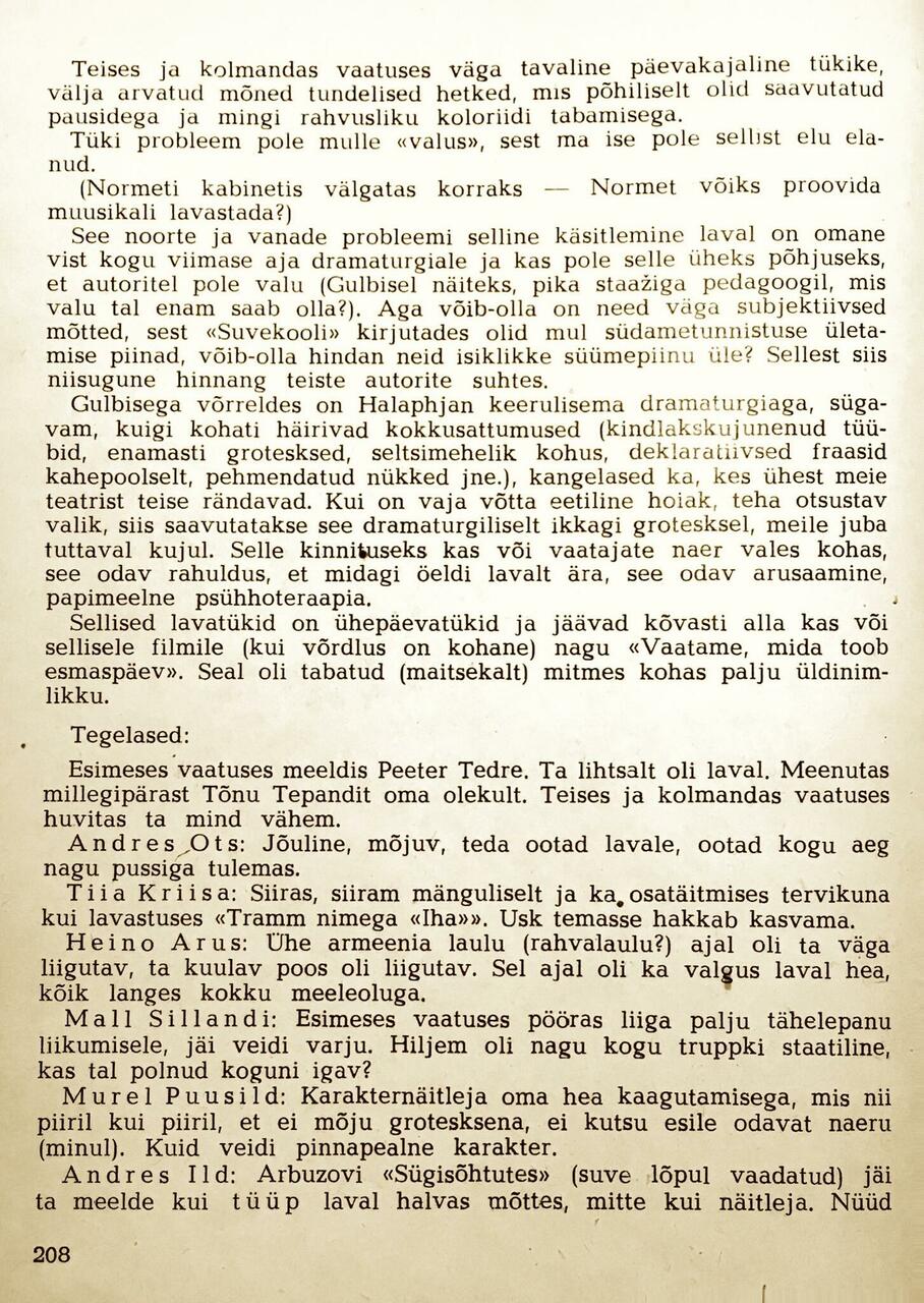 Vaino Vahingu märkmed Teatrimärkmikus 1972/73