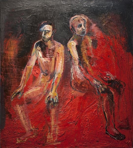 1Ms 7:18 VI. Mixed media on canvas. 165 x 145 cm
