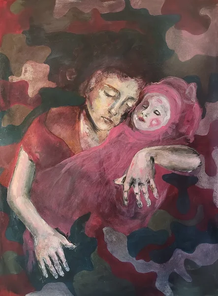 Sleep tight. Mixed media on canvas. 120 x 90 cm