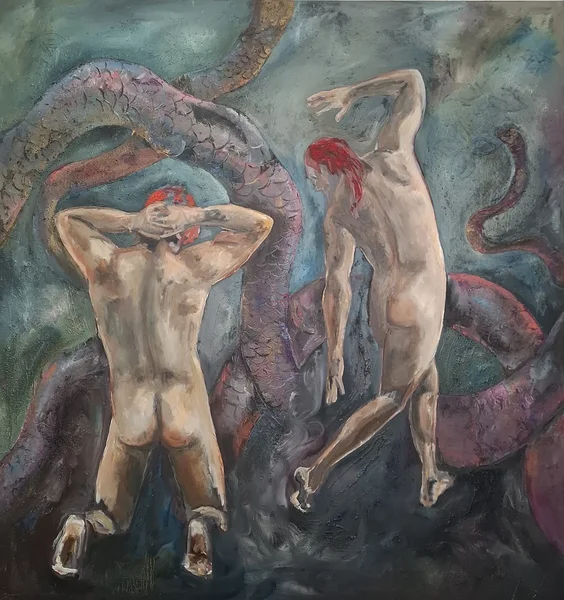 Shedding Skin. Oil and acrylic on canvas. 175 × 160 cm. 2026