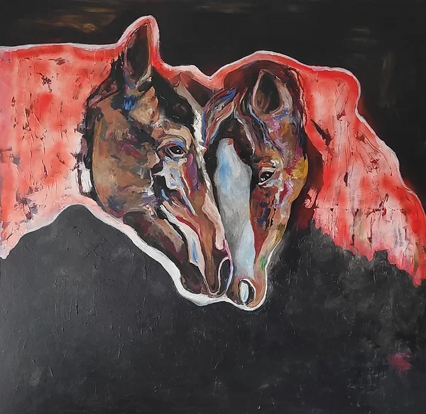 Together Forever: Love Will Not Tear Us Apart, I. Mixed media canvas. 145 x 140 cm