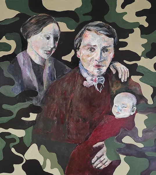 Together Forever II. Mixed media on canvas. 104 x 94 cm