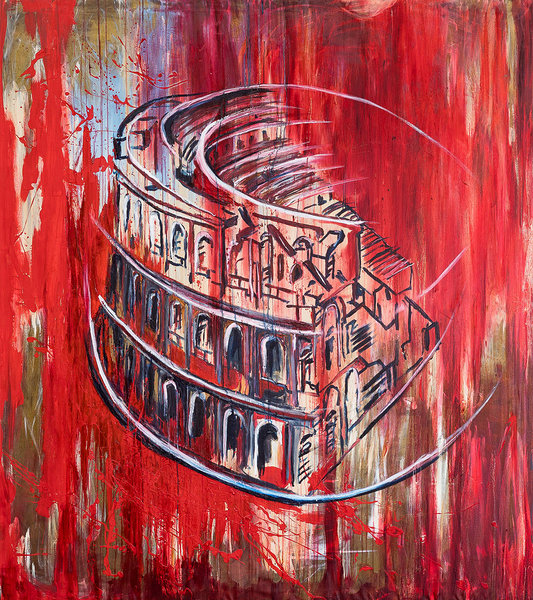 Colosseum X. Mixed media on canvas. 185 x 165 cm