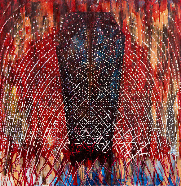 CROSSROADS III. Mixed media on canvas. 175 x 165 cm