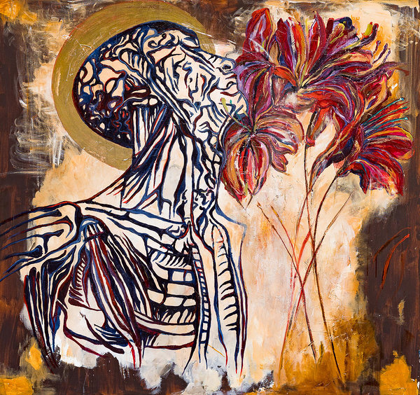 CROSSROADS I. Mixed media on canvas. 150 x 165 cm