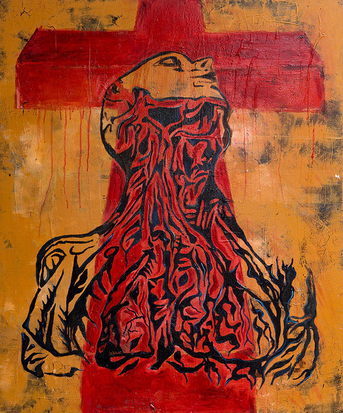 CROSSROADS IX. Mixed media on canvas. 120 x 80 cm