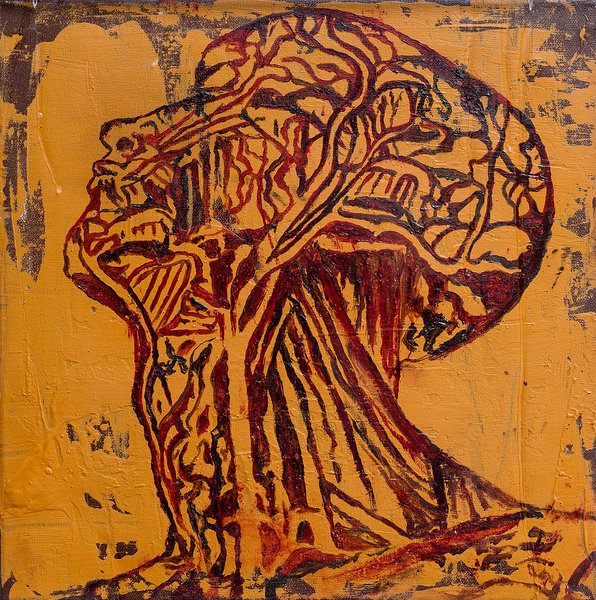CROSSROADS VII. Mixed media on canvas. 60 x 60 cm