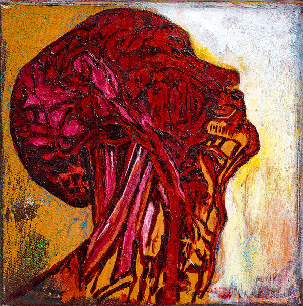 CROSSROADS VI. Mixed media on canvas. 50 x 50 cm