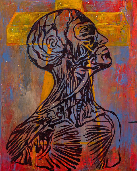 CROSSROADS VIII. Mixed media on canvas. 100 x 60 cm