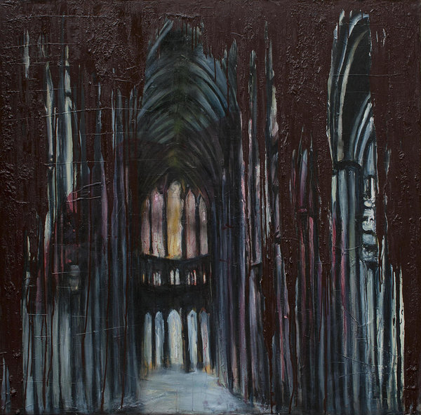 About Rooms IV. Mixed media on canvas. 1,5 x 1,5 m