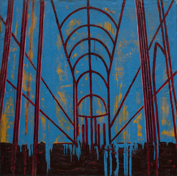 About Rooms V. Mixed media  on canvas. 1,5 x 1,5 m