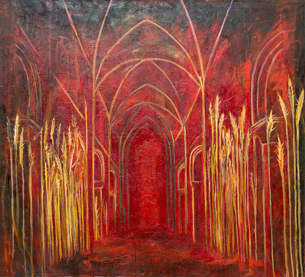 I Let Love In VI. Mixed media on canvas. 150 x 165 cm