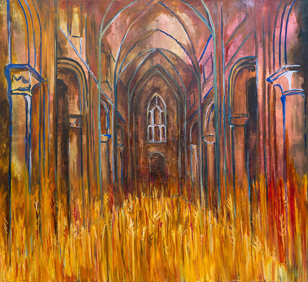 I Let Love In III. Mixed media on canvas. 150 x 165 cm