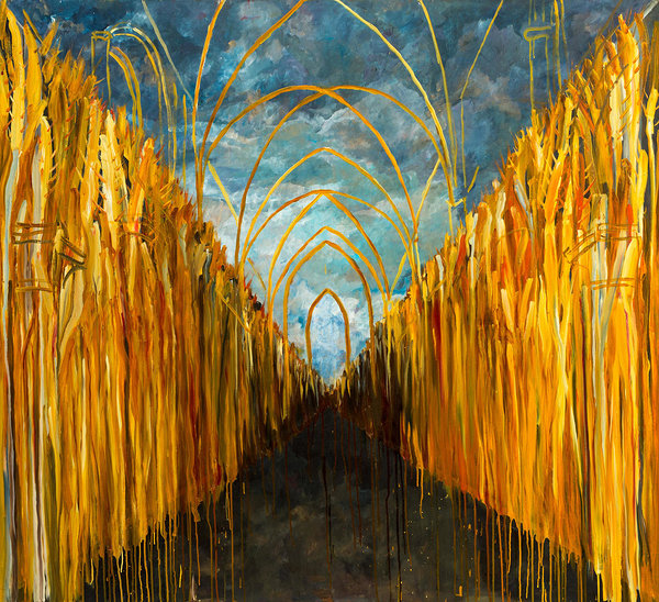 I Let Love In II. Mixed media on canvas. 150 x 165 cm