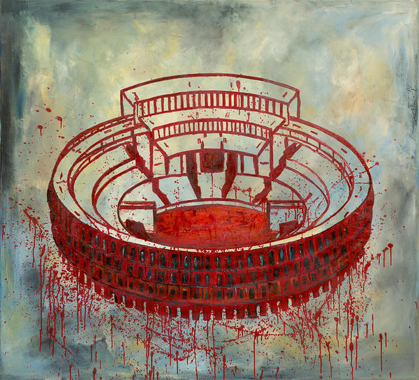 The Colosseum. Mixed media on canvas. 150 x 165 cm