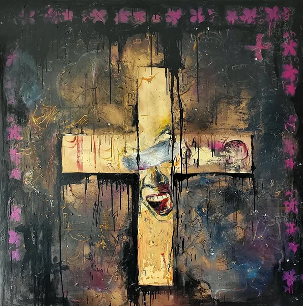 XlxuxvX. I. Mixed media on canvas. 1,5 x 1,5 m