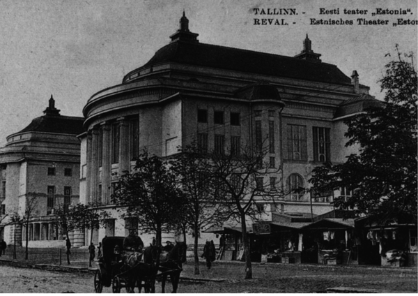 „Estonia“teatri fassaad turupoolselt küjlelt 1913.a. Foto Parikas